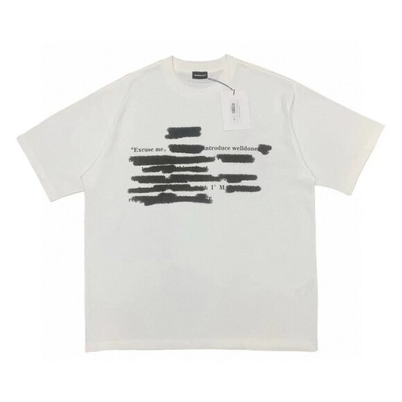 We11done Rainbow Tape Letter Short Sleeves White